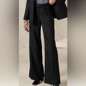 Banana Republic wide-leg, black, wool pant, size 8